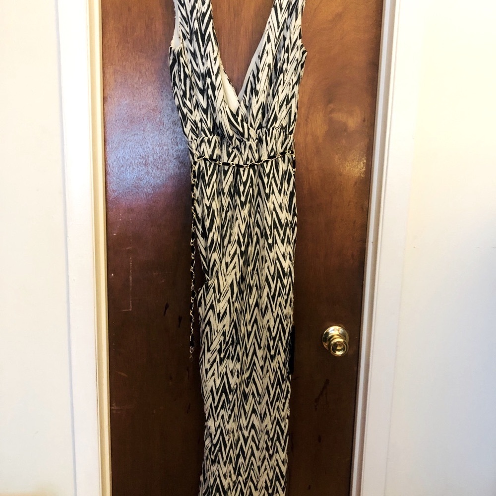 Classy Zig-Zag Pattern Chiffon Jumpsuit - image 3